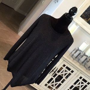 Joie assymetrical lightweight knit top, black with silver thread, size medium